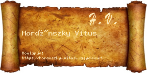 Horánszky Vitus névjegykártya